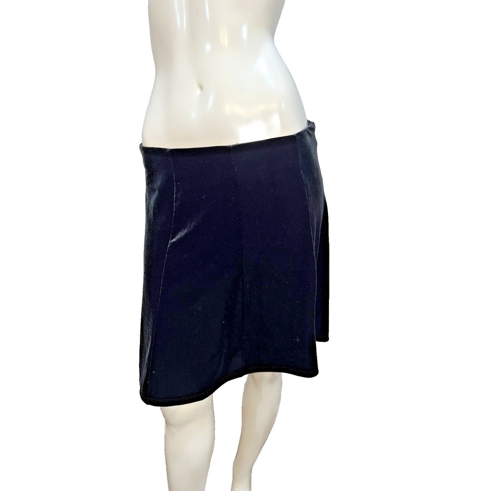 Gap Elastic Waist Zip Side True Black V2 Velvet Skirt Medium